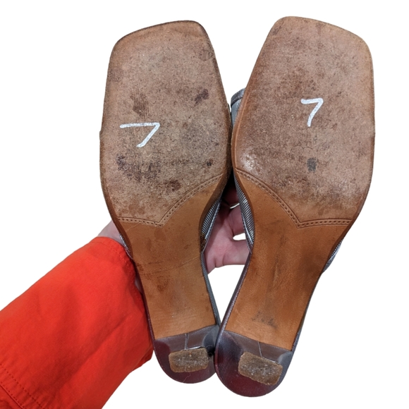 Prevata/Chelsea/Silver🩶/Buckle/Leather/Mesh/Italian made/Sandal/Sz 7 - Picture 3 of 7